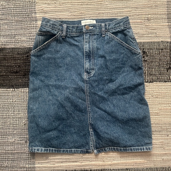 Knee length denim carpenter skirt - Picture 1 of 2